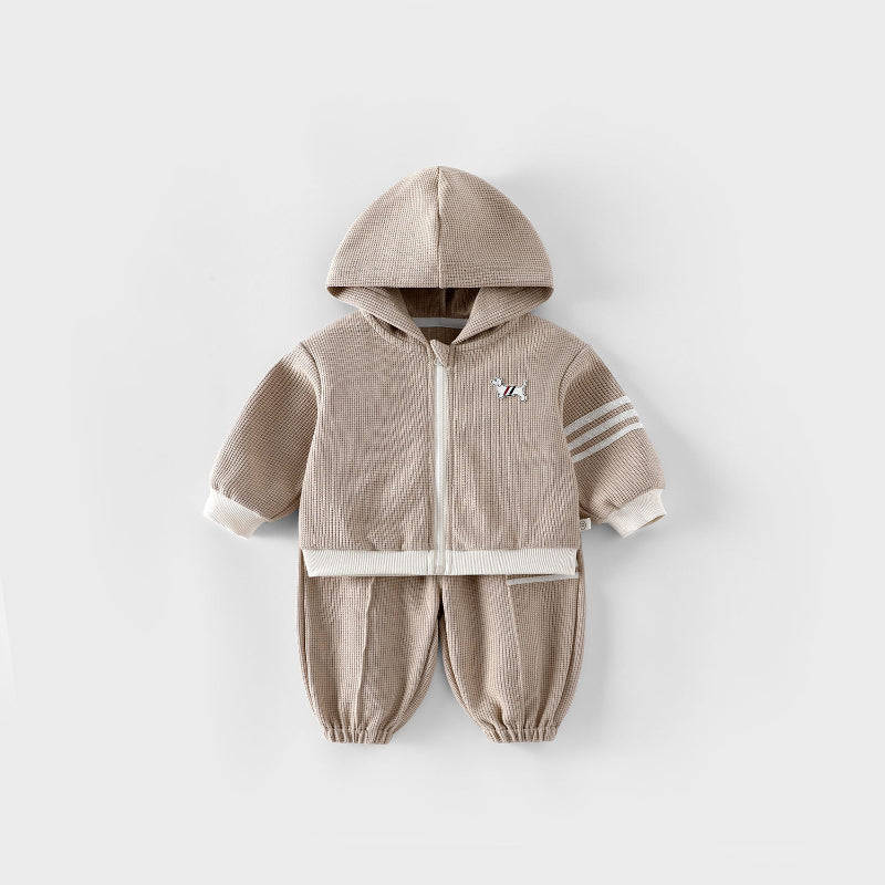 【BABY&KID】犬ワッペンワッフルセットアップSK100314