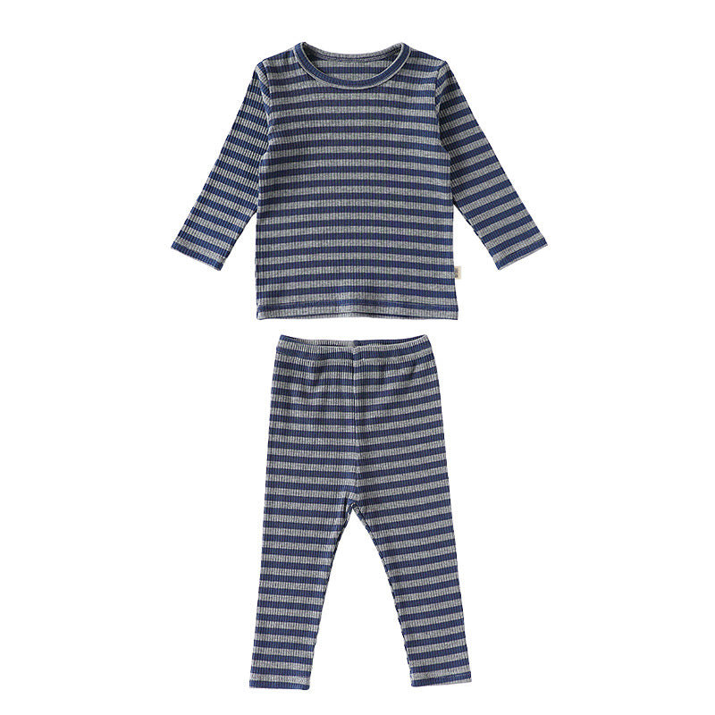 【BABY&KID】北欧風長袖ボーダーセットアップSK101330