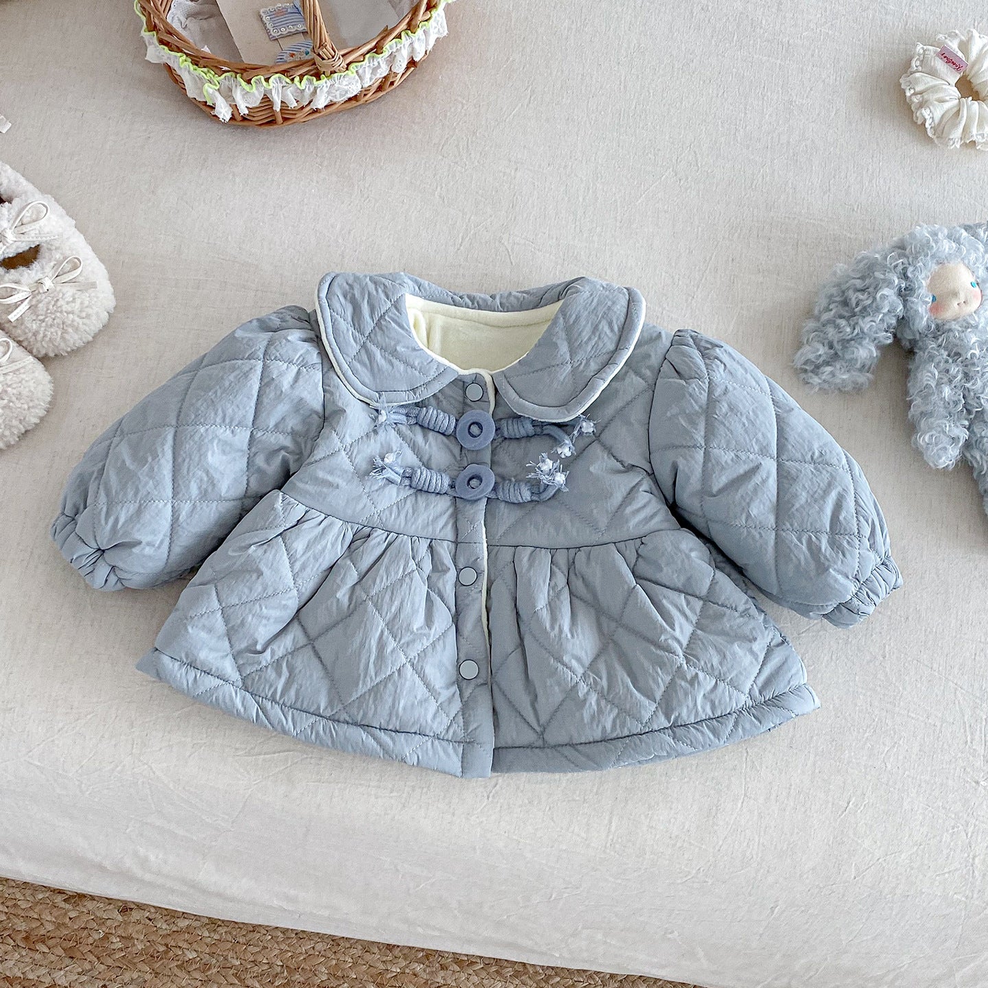 【BABY】冬新作 リボン裏起毛キャミロンパース、アウターSK102126