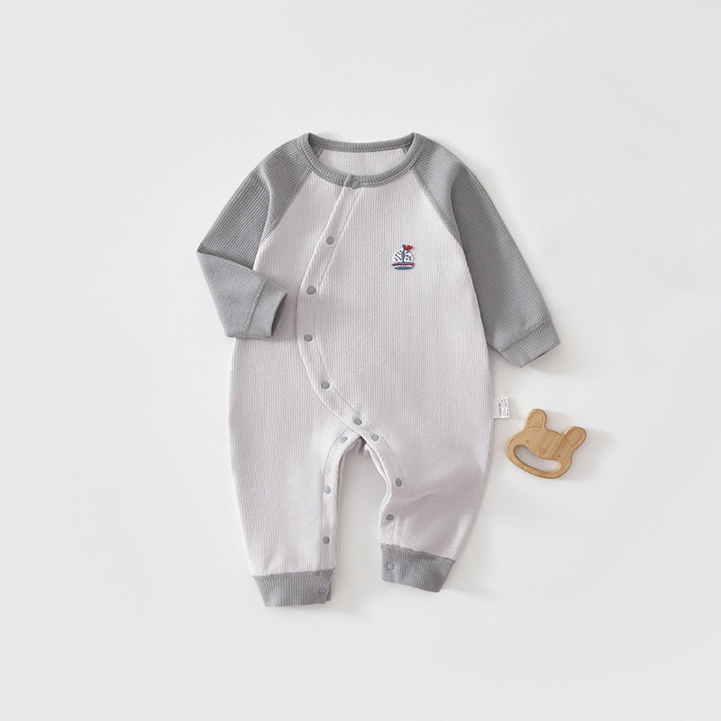 【BABY】北欧風カートゥーンワッペン綿カバーオールSK102625