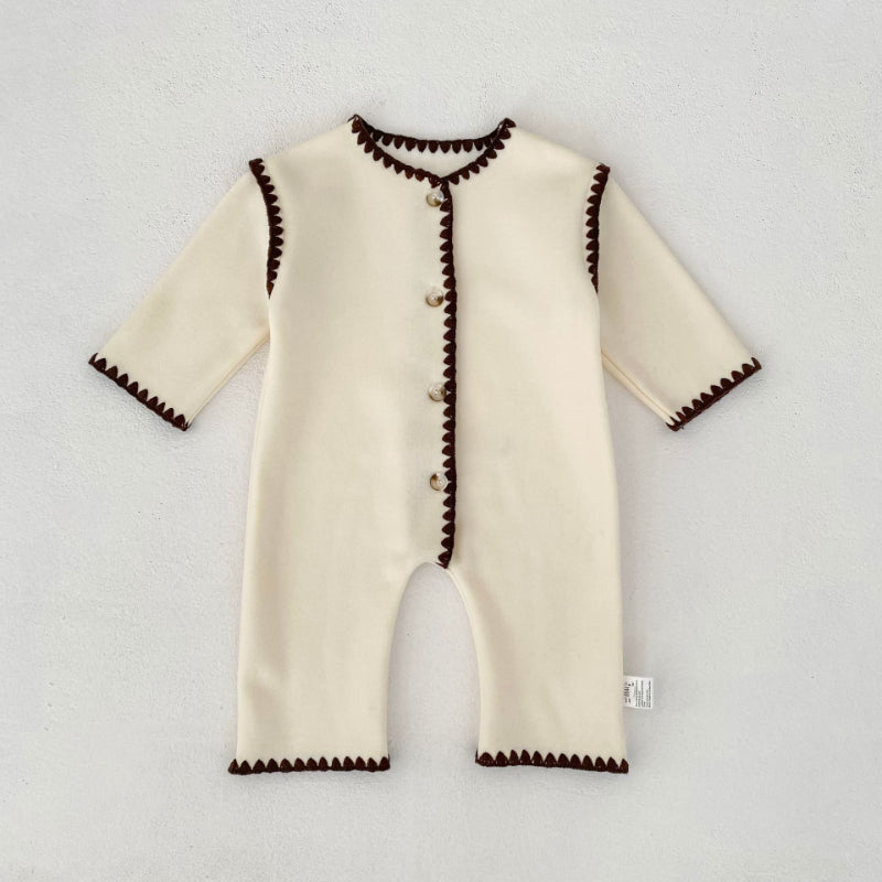 【BABY】冬新作スカラップ裏起毛カバーオールSK102508