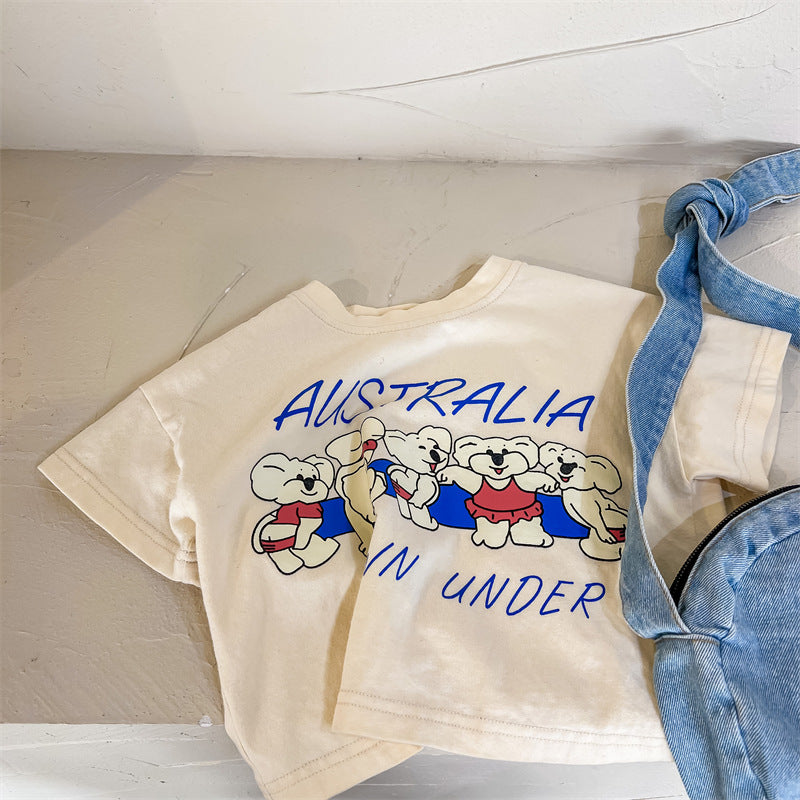 【BABY&KID】夏新作 五つ熊柄TシャツSK091613