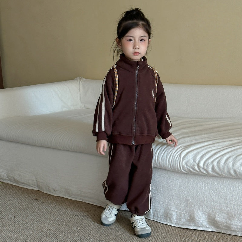 【BABY&KID】冬新作 韓国風フリースセットアップSK102035