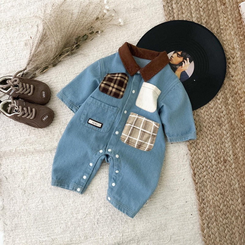 【BABY】カジュアル襟付き長袖カバーオールSK104301