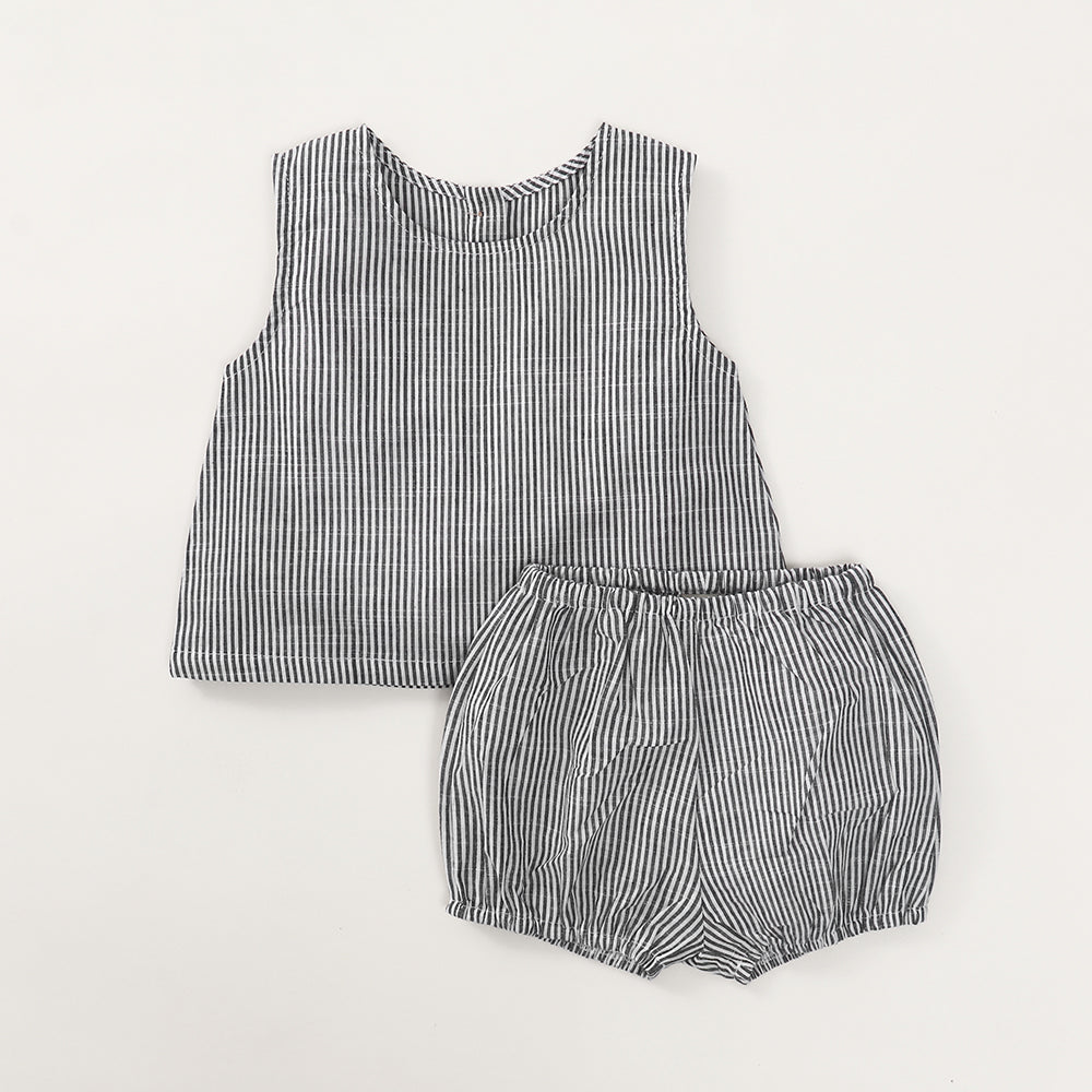 【BABY&KID】夏新作 北欧風おしゃれノースリーブセットアップSK092019