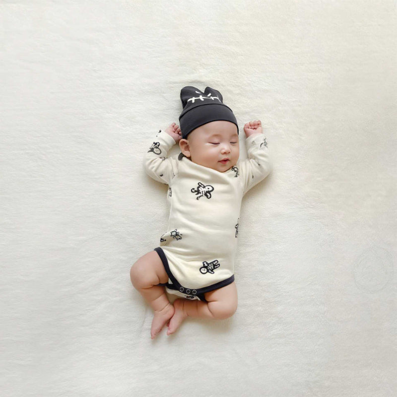 【BABY】スカル総柄ロンパース、セットアップSK101713