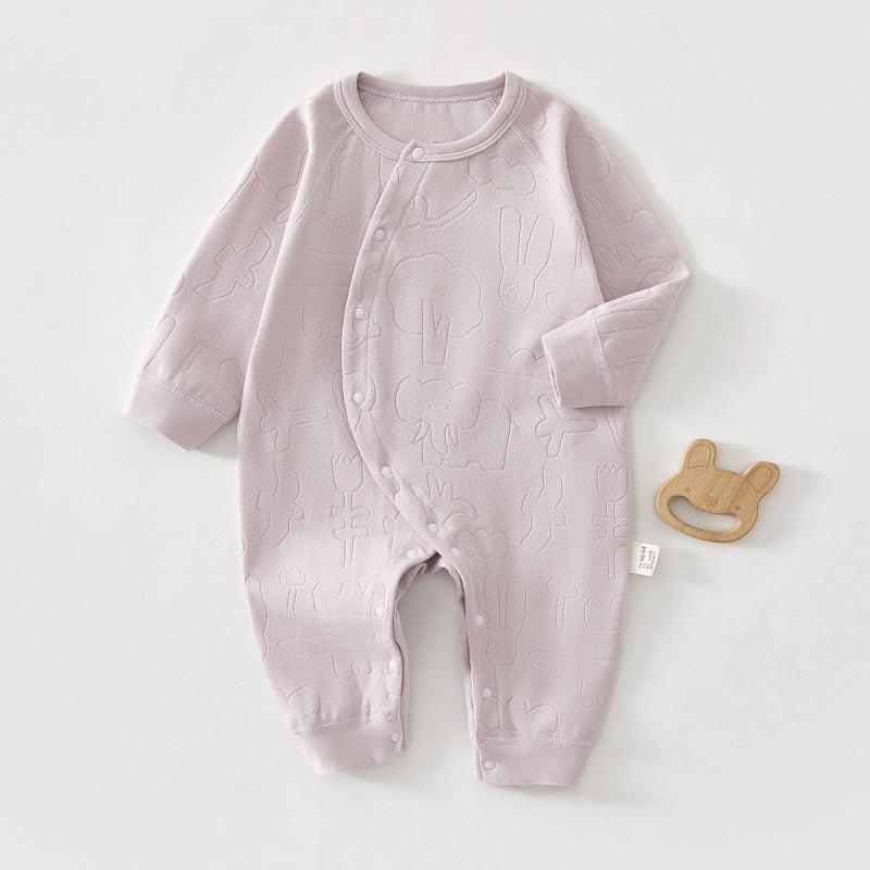 【BABY】北欧風ジャカード前開きカバーオールSK102624