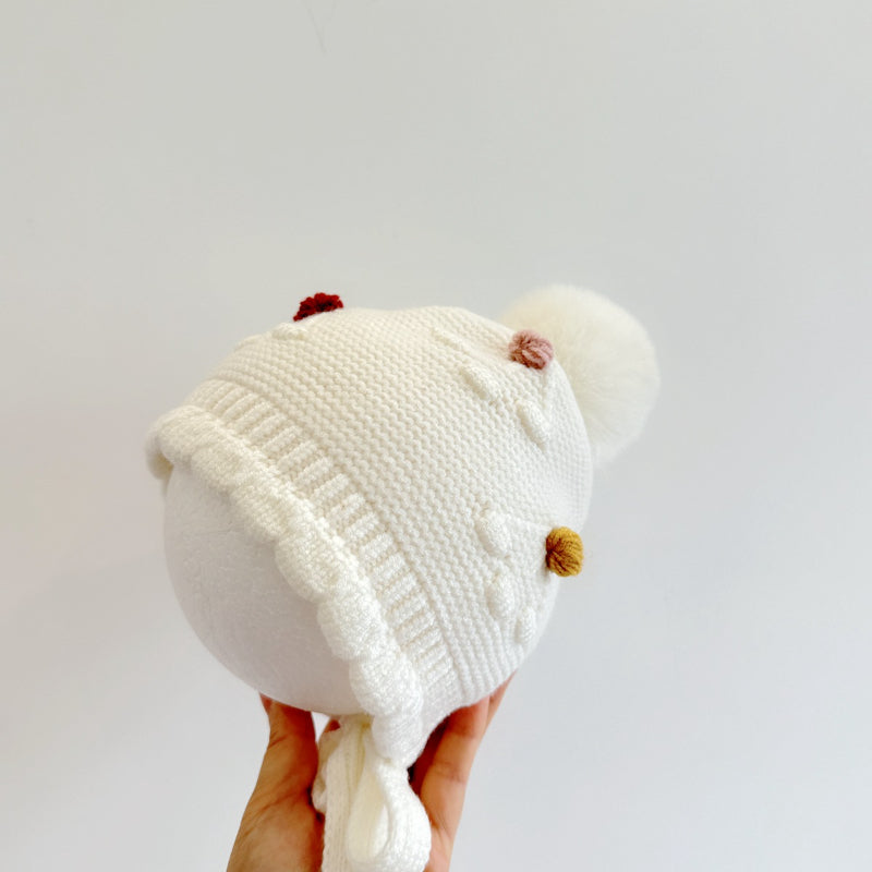 【HAT】波型ポンポンニット帽子SK101607