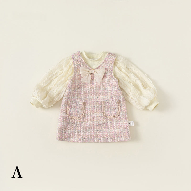【BABY&KID】シャネル風ジャンパースカート&パフスリーブブラウスSK101841