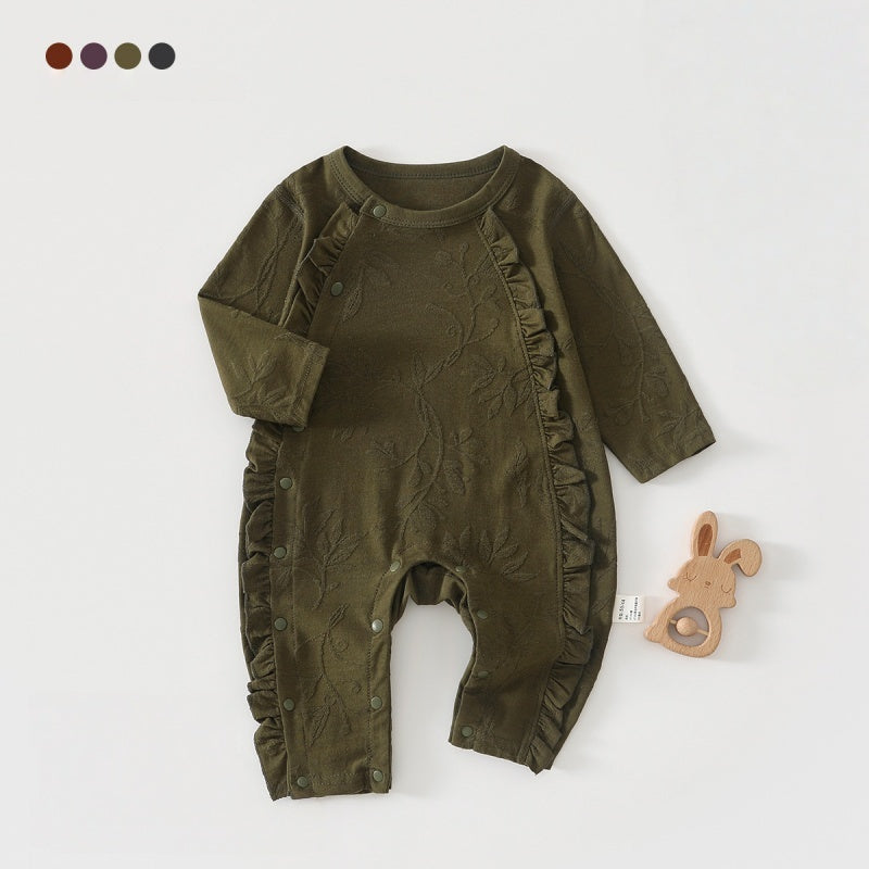 【BABY】北欧風フリルジャカードニットカバーオールSK102617