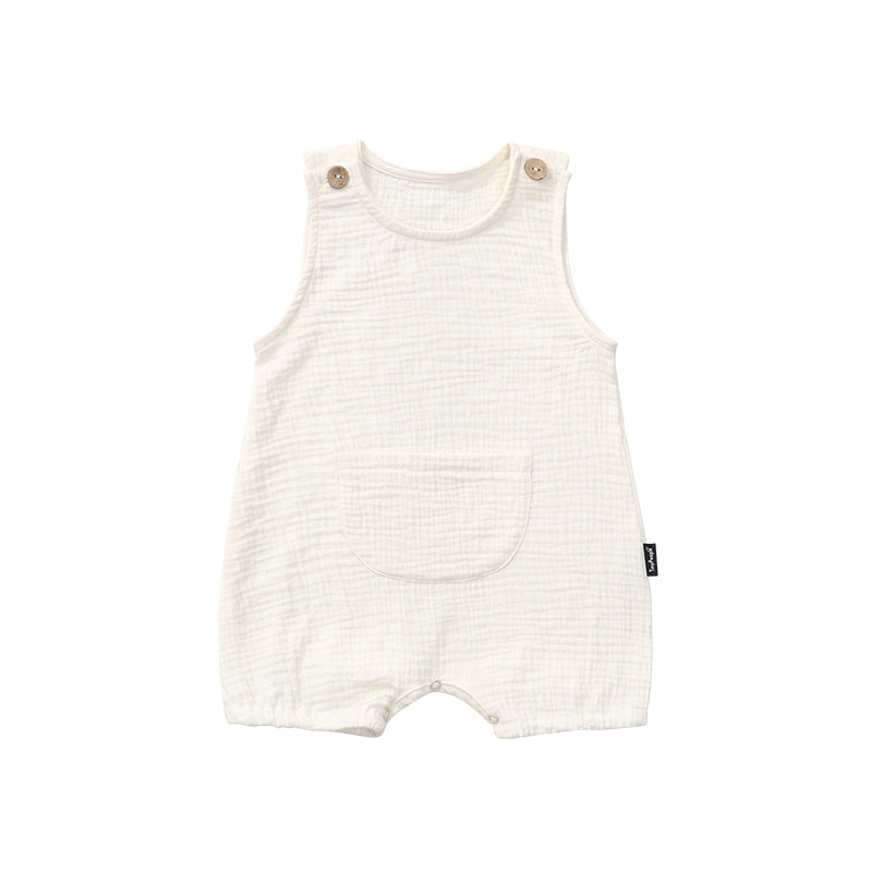 【BABY】夏新作 北欧風綿ガーゼしわカバーオールSK092003