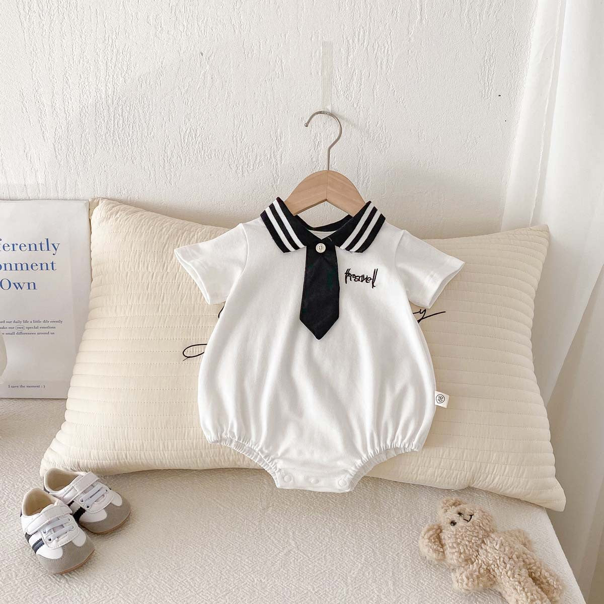 【BABY】夏新作 POLO刺繍ネクタイロンパースSK062718