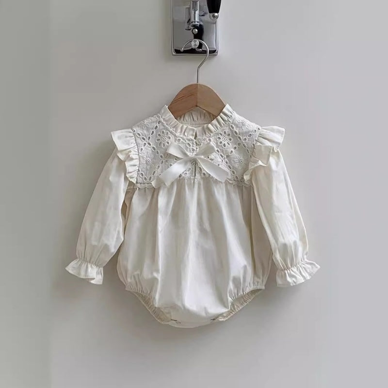 【BABY-予約限定】フリル蝶結びロンパースSK101213
