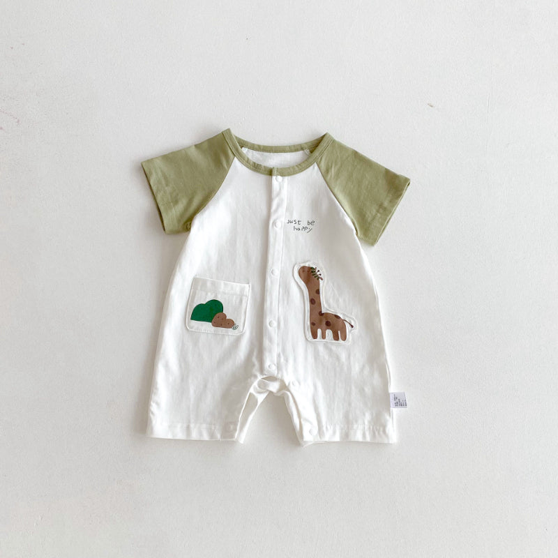 【BABY】夏新作 キリン半袖カバーオールSK091830