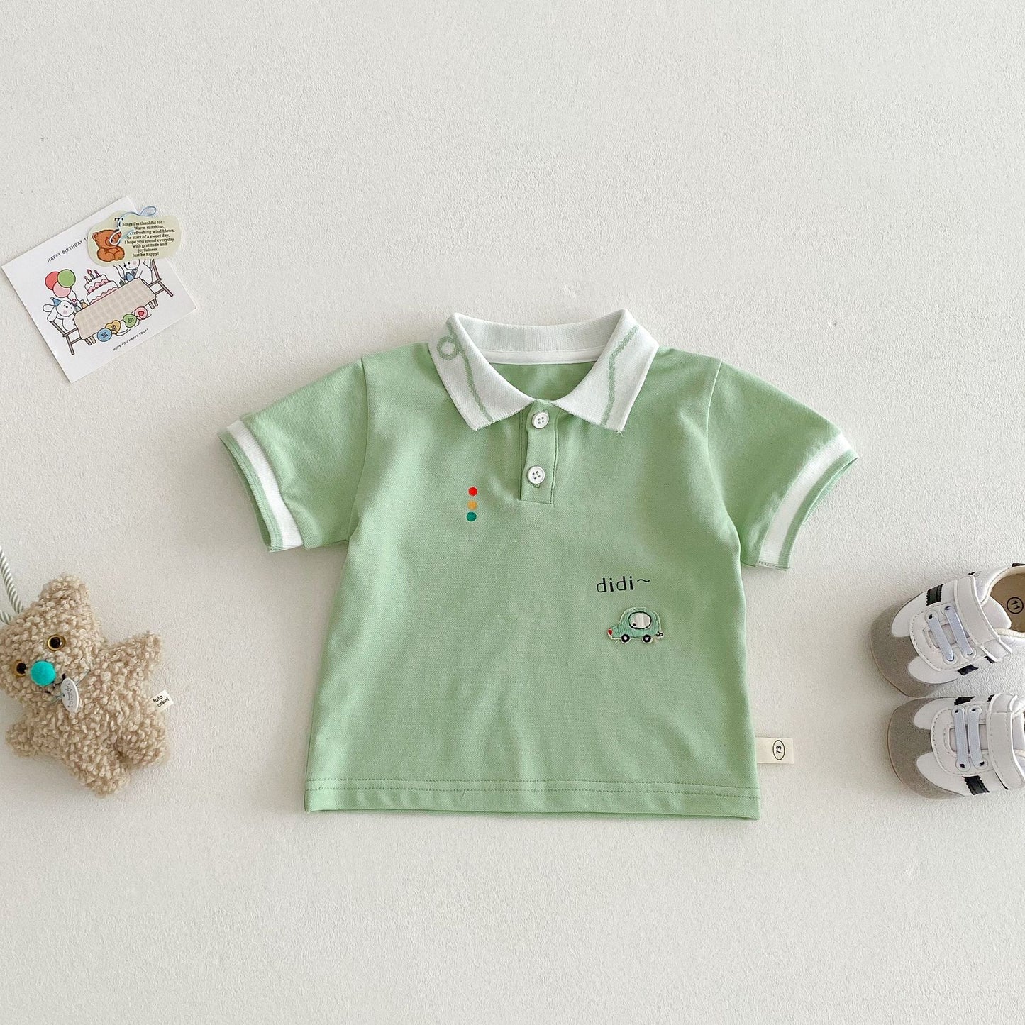 【BABY&KID】夏新作 車柄POLOシャツSK062323