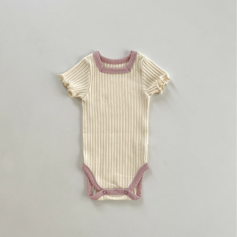 【BABY】夏新作 バイカラーリブロンパースSK090515