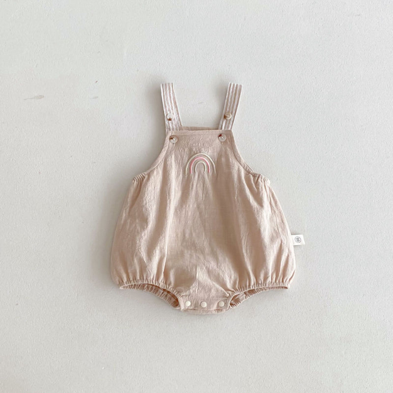 【BABY】夏新作 虹刺繍サロペット、薄手コットン半袖TシャツSK071016