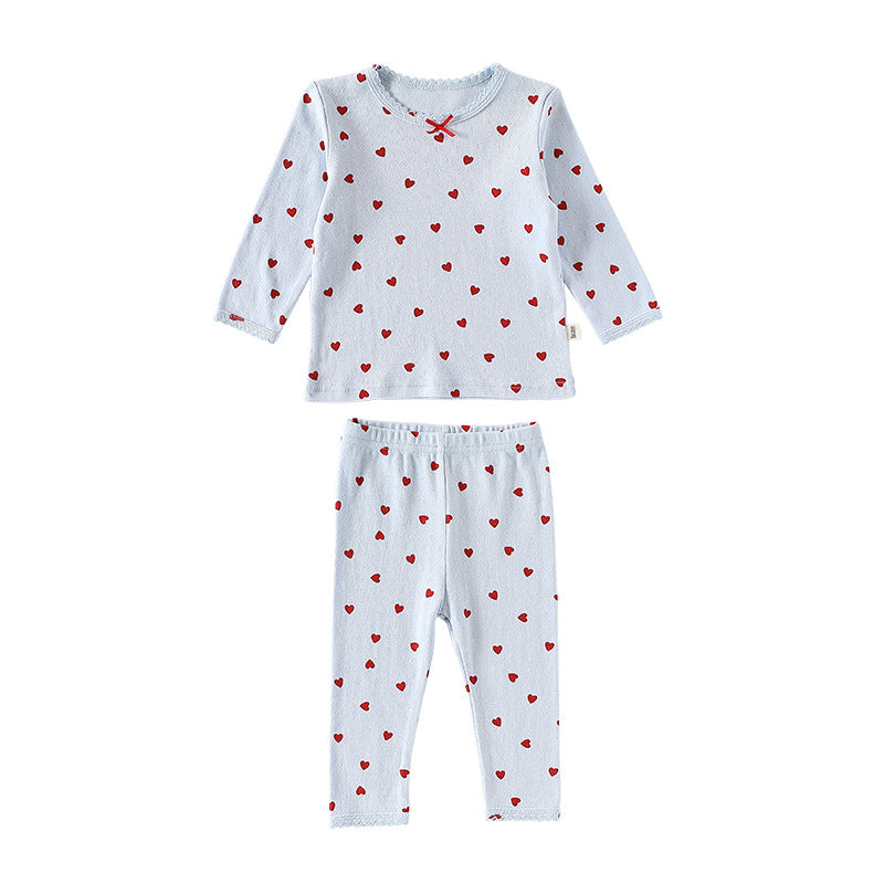 【BABY&KID】北欧風ハート、蝶結びセットアップSK101331