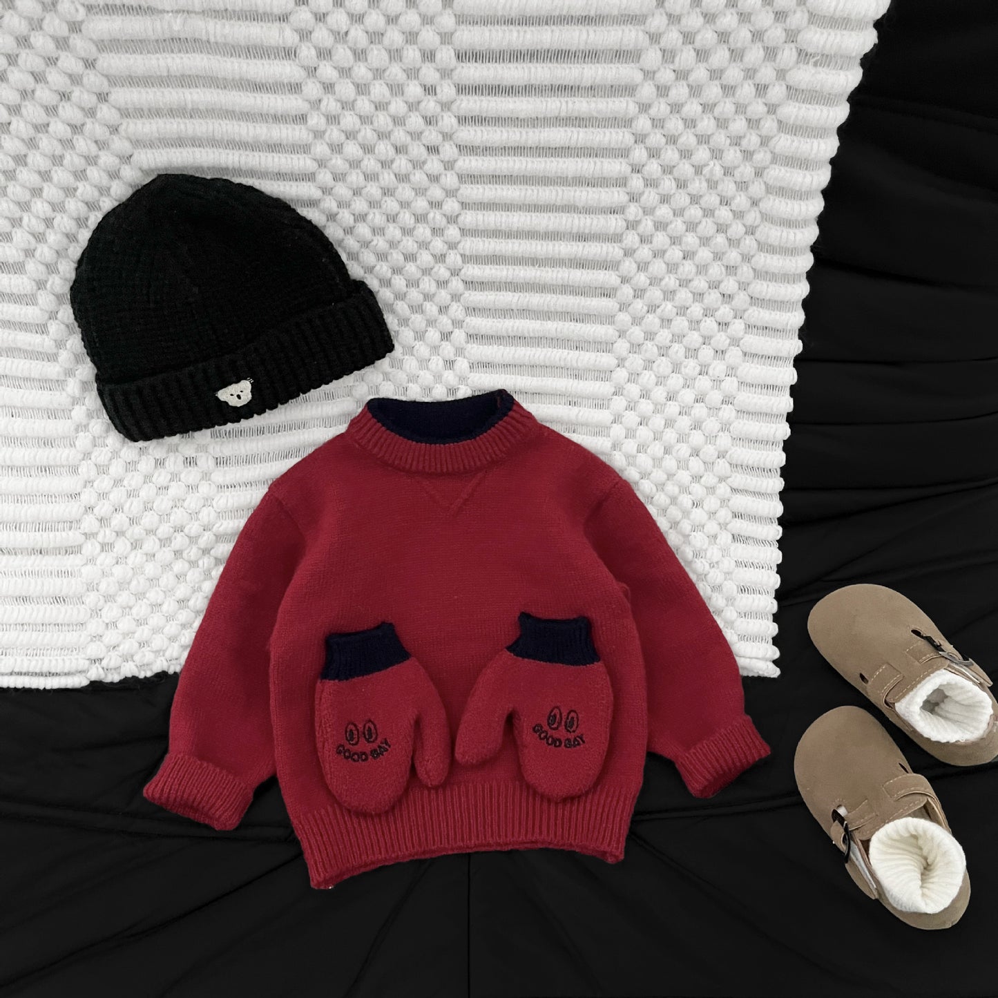 【BABY&KID】冬新作おててモチーフニットSK103017