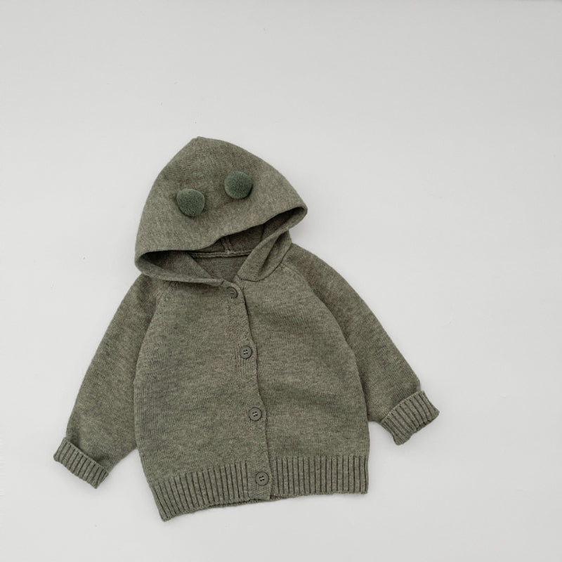 【BABY&KID】可愛いフード付きニットカーディガンSK100215