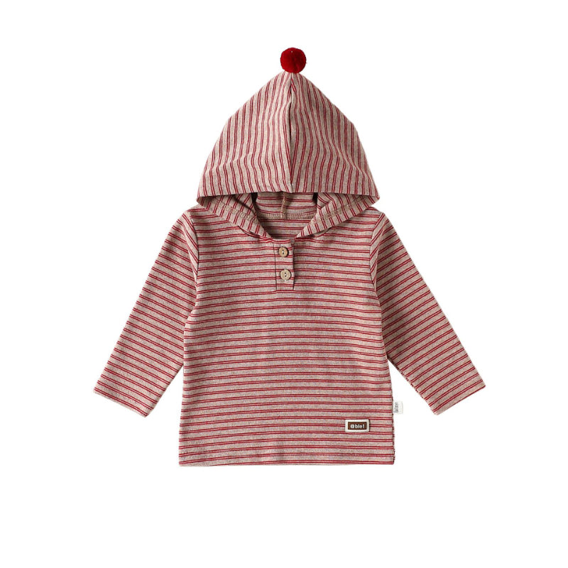 【BABY&KID】ボーダーフード長袖トップスSK102326
