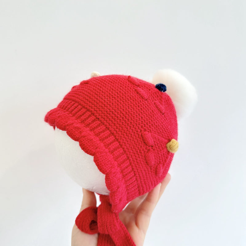 【HAT】波型ポンポンニット帽子SK101607