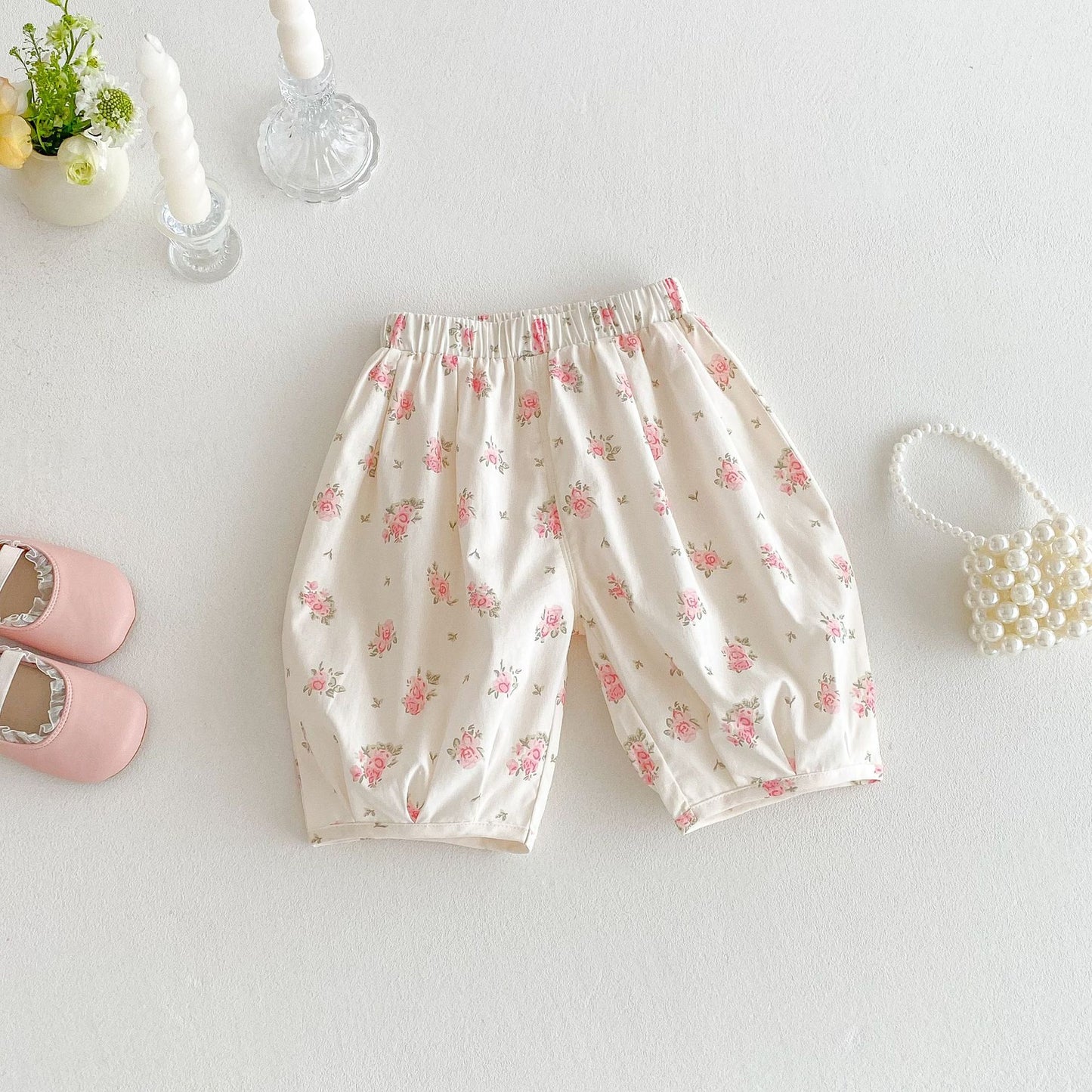 【BABY&KID】夏新作 可愛いフラワーシャツ、パンツSKO71213