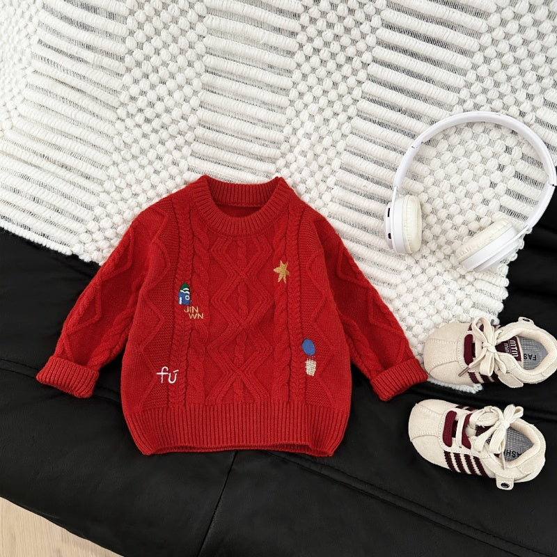 【BABY&KID】冬新作キャラ刺繍ニットセーターSK103009