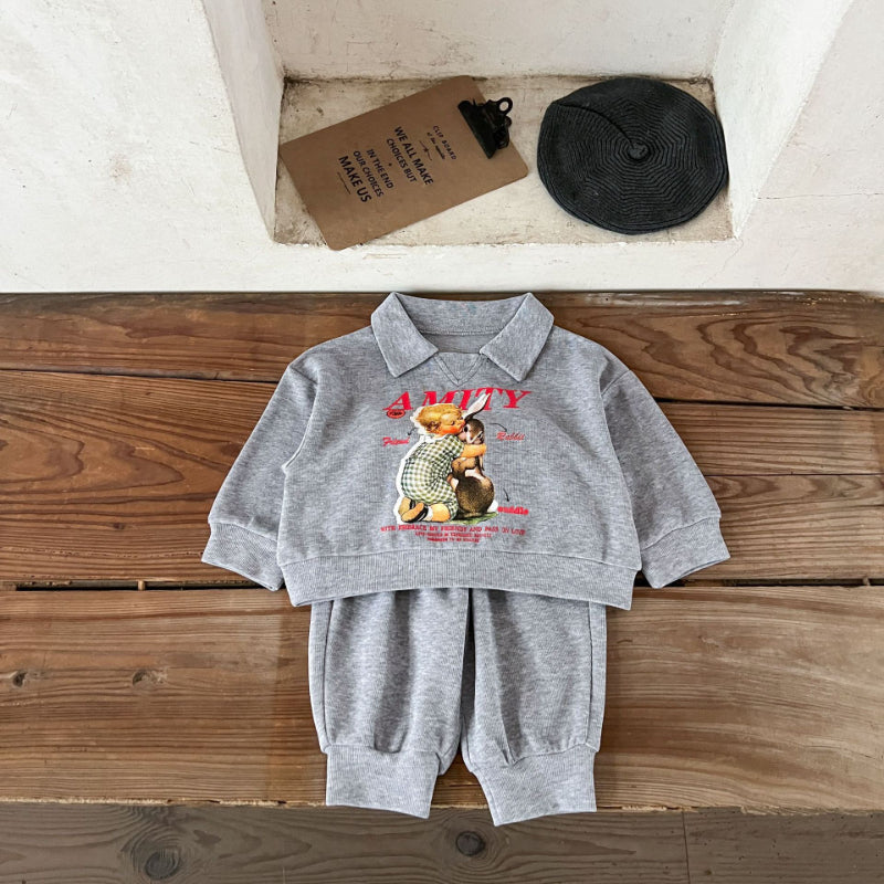 【BABY&KID】カートゥーン柄カジュアルセットアップSK100829