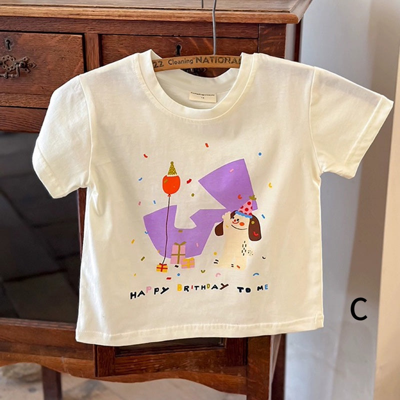 【BABY&KID】夏新作 コットンキャラクタープリント半袖TシャツSK091625
