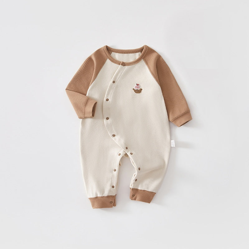 【BABY】北欧風カートゥーンワッペン綿カバーオールSK102625