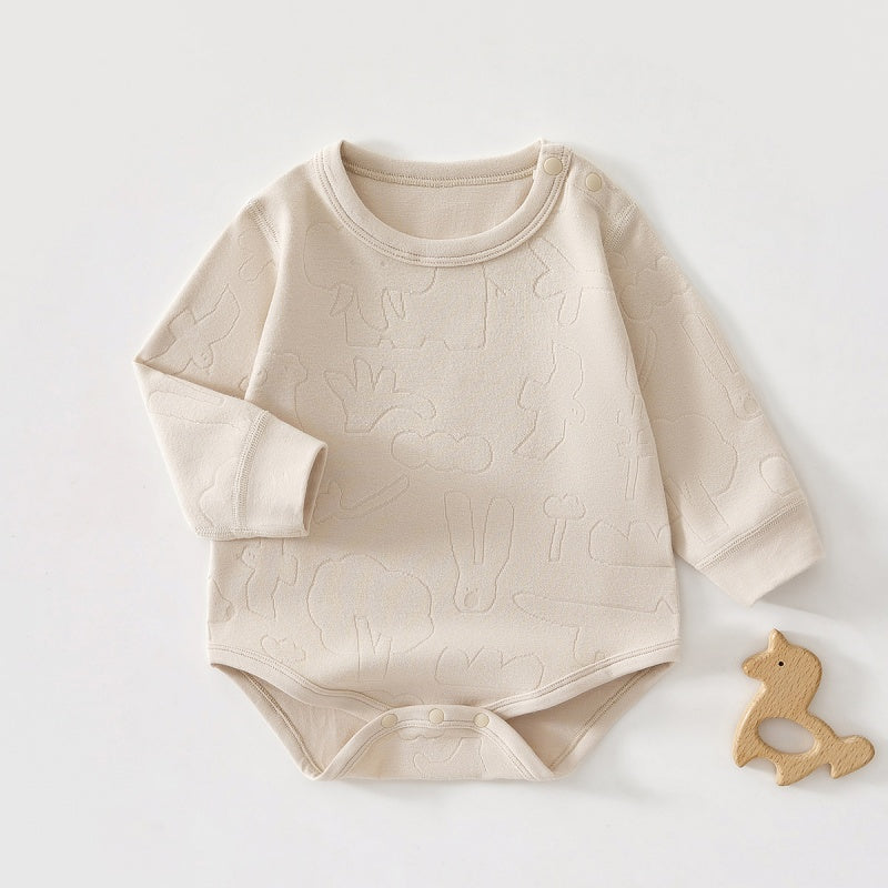 【BABY】北欧風アニマルジャカードロンパースSK102618
