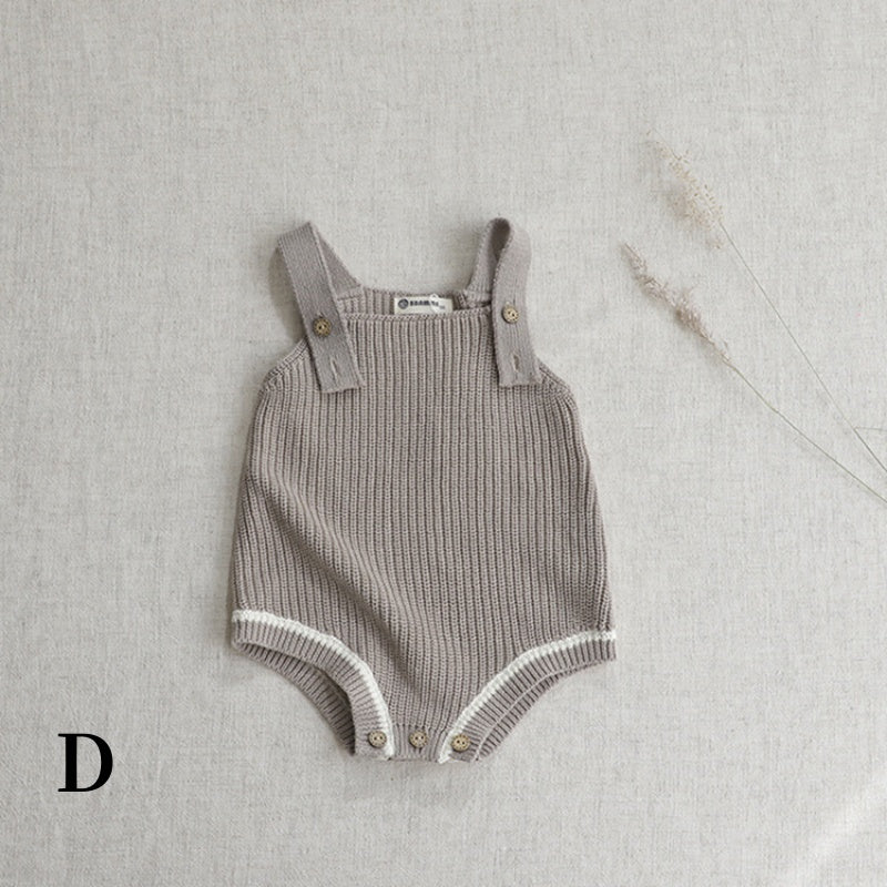 【BABY】無地ニットカーディガン、サロペットロンパース、大きな耳帽子SK101529