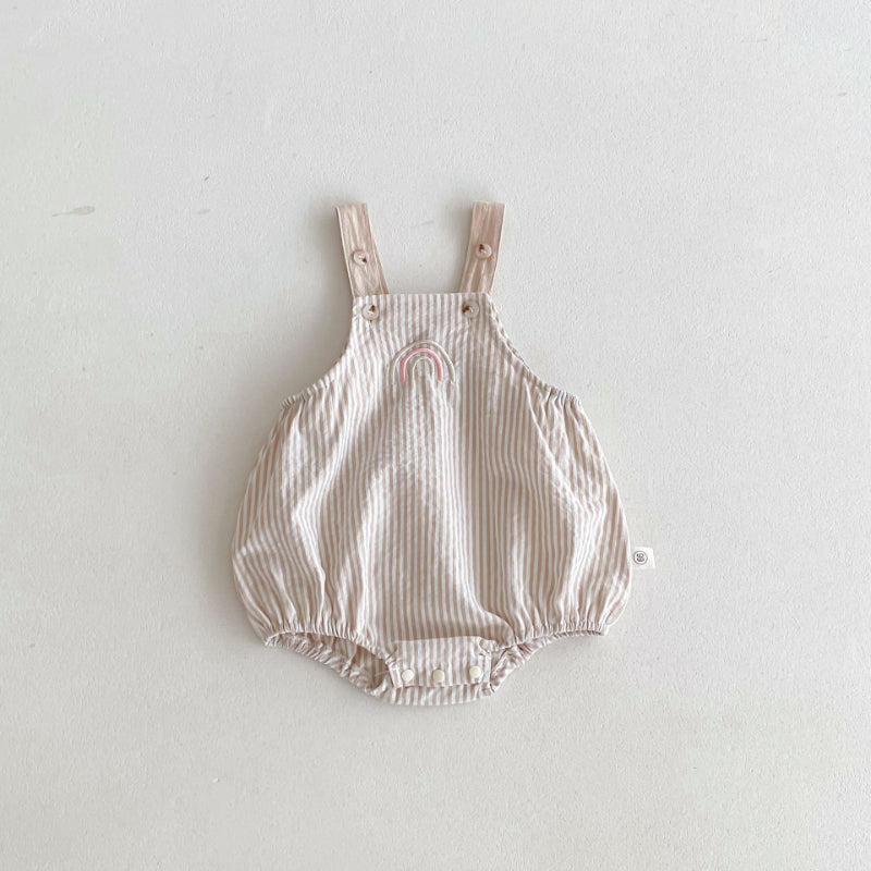 【BABY】夏新作 虹刺繍サロペット、薄手コットン半袖TシャツSK071016