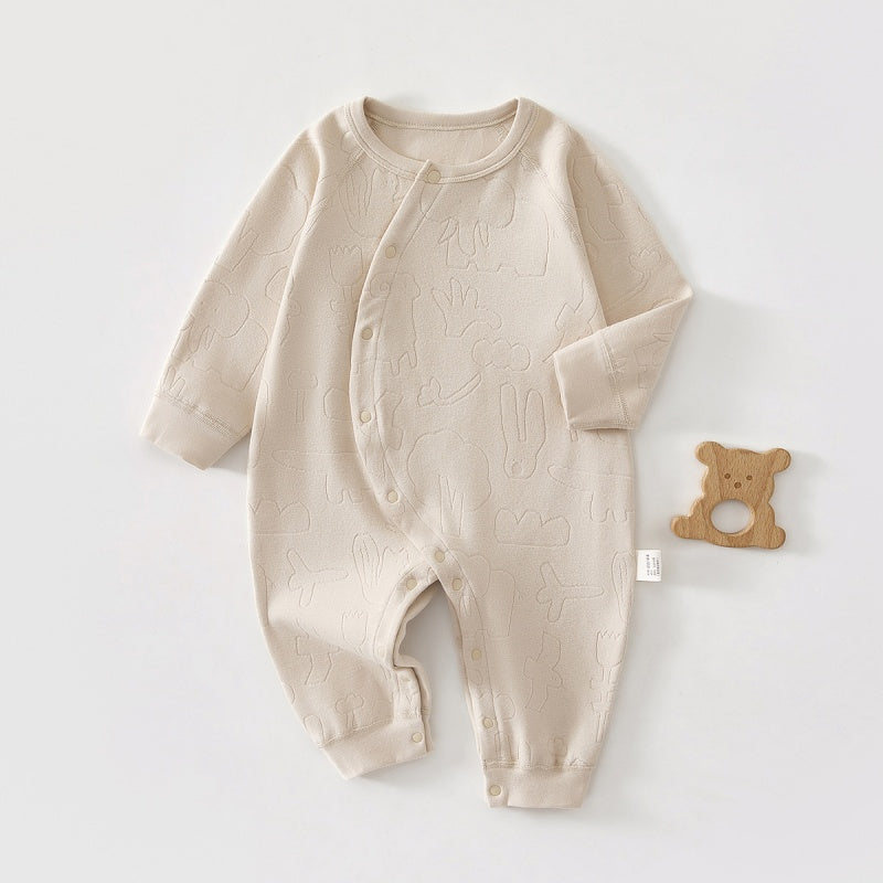 【BABY】北欧風ジャカード前開きカバーオールSK102624