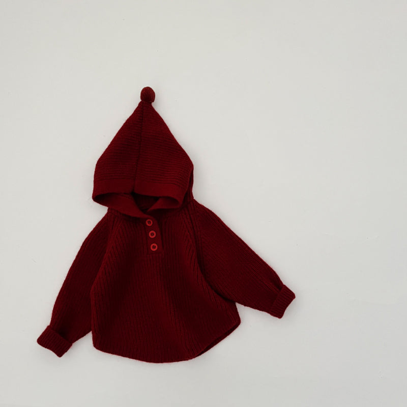 【BABY&KID】冬新作フード付きニットプルオーバーSK103011