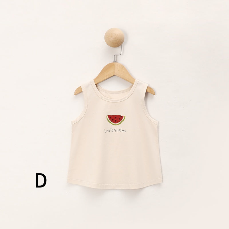 【BABY&KID】夏新作 北欧風ベビー柄ノースリーブトップスSK092017