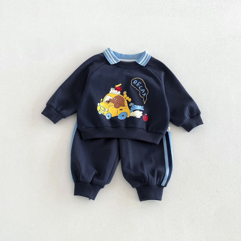 【BABY&KID】カートゥーン襟付きセットアップSK107202