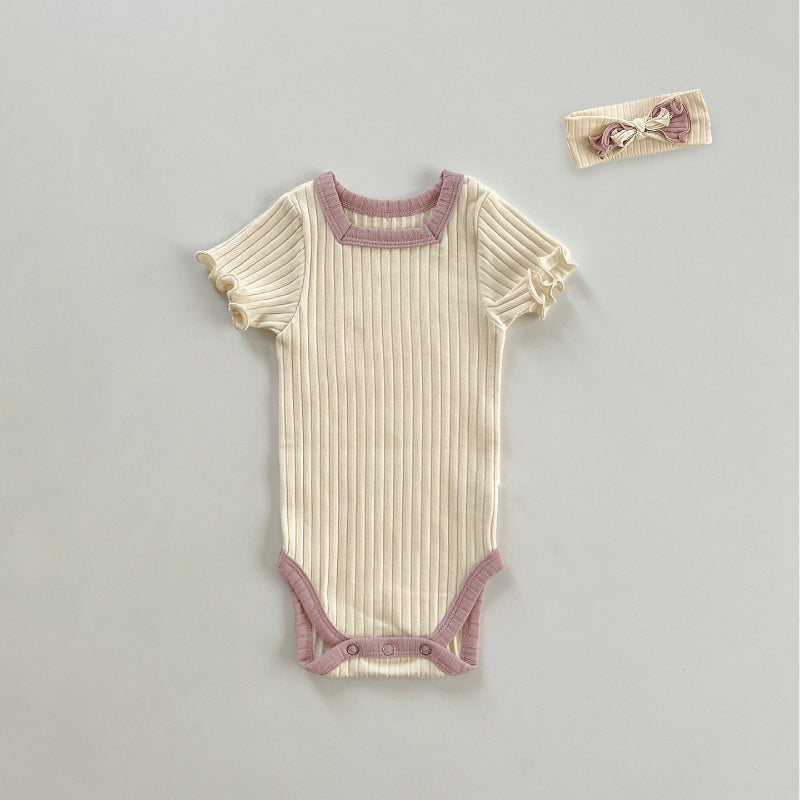 【BABY】夏新作 バイカラーリブロンパースSK090515