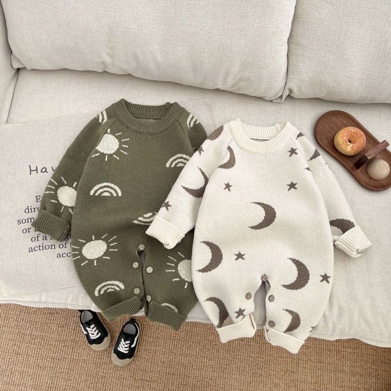 【BABY】 MOON&STAR柄ロンパースSK031610