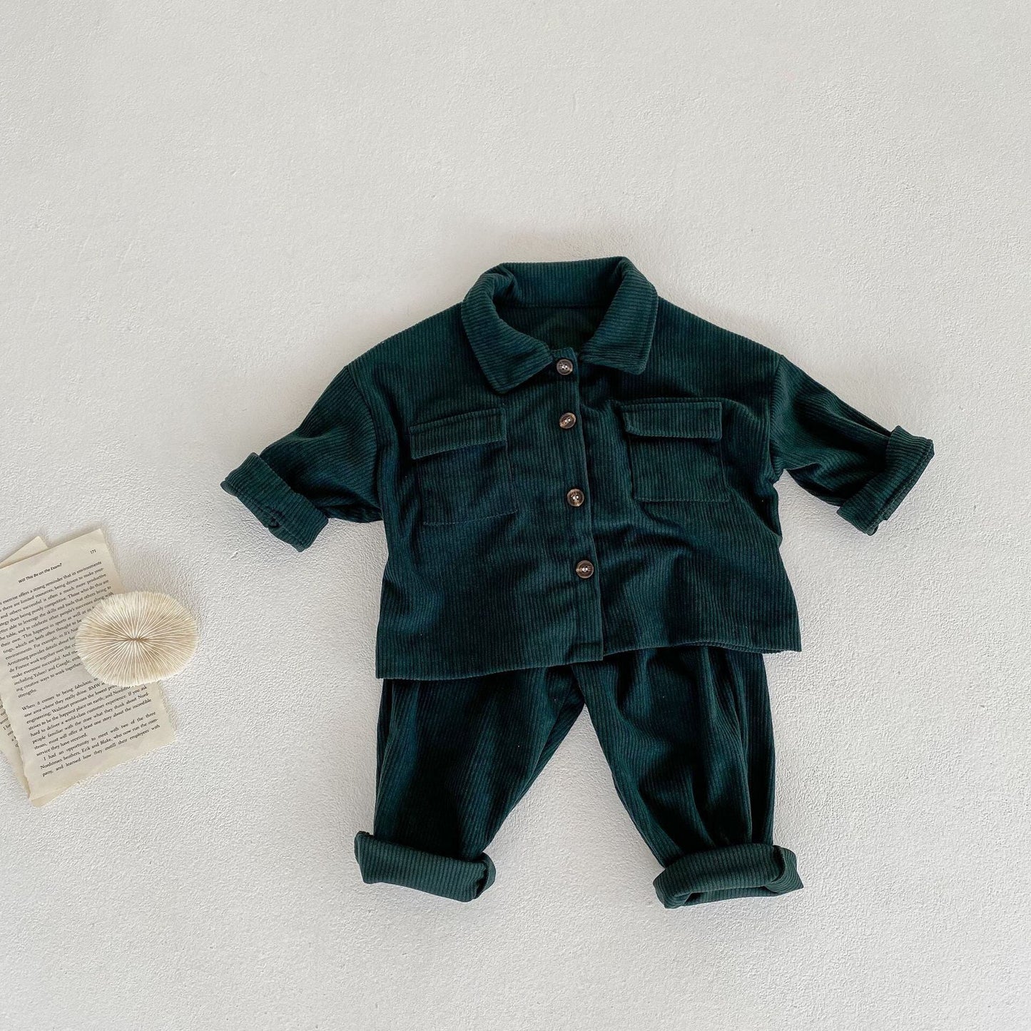 【BABY&KID】コーデュロイロールカラーセットアップSK031001