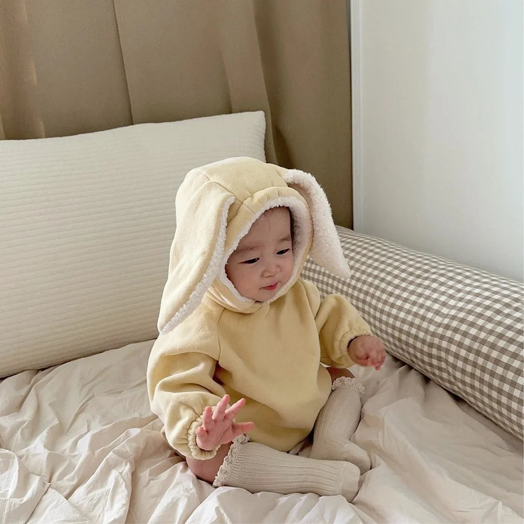 【BABY】冬新作ウサギ耳フード付きロンパースSK11346