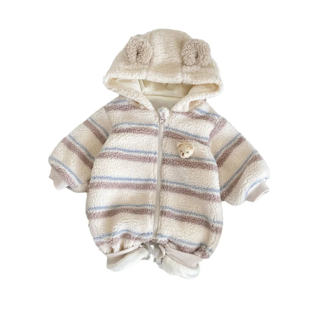 【BABY】冬新作熊柄オールインワンSK11342