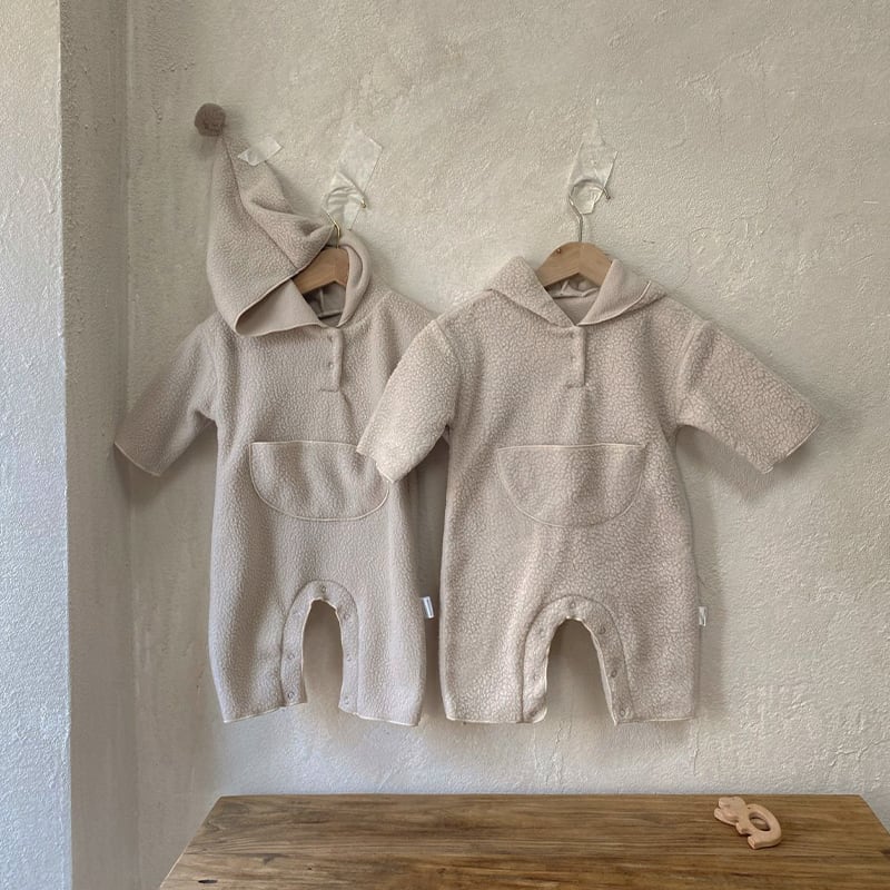 【BABY】冬新作帽子付けフリース長袖オールインワン 全1色SK11384