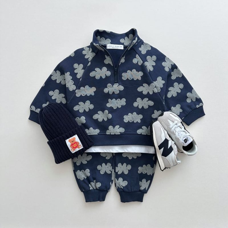 【BABY&KID】雲柄プリントセットアップ 全3色SK11398