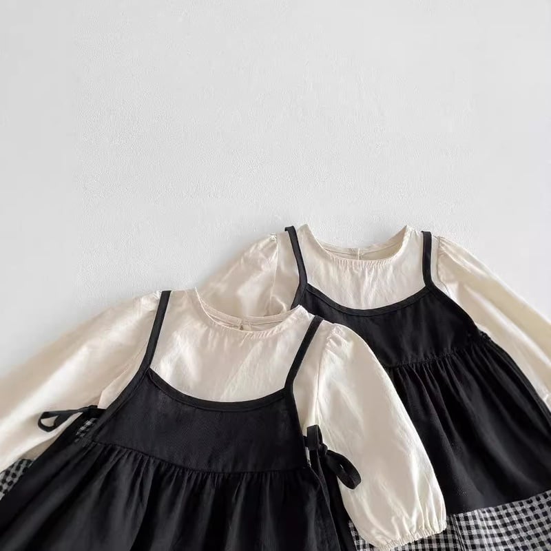 【BABY&KID】ハーフチェックロンパース、ワンピースSK030802