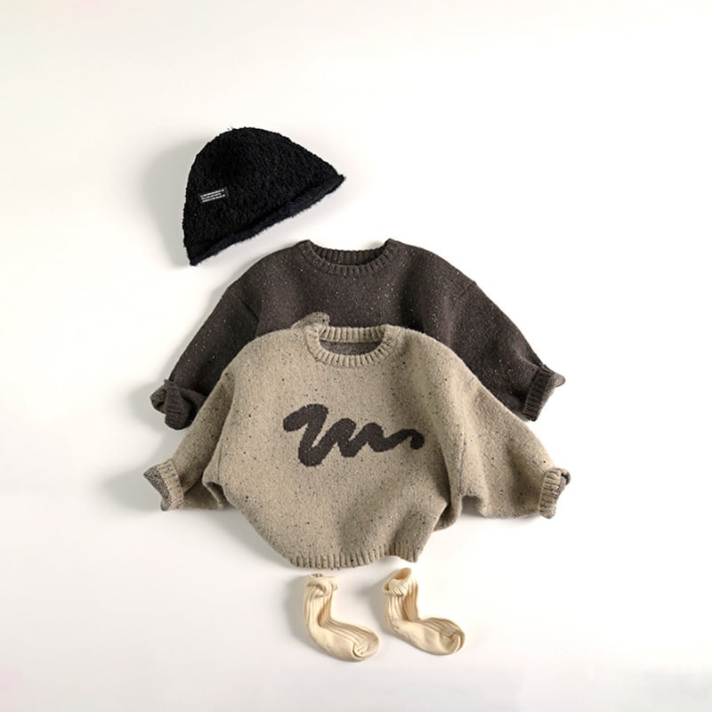 【BABY&KID】冬新作グラフィティ柄丸襟ニットセーター 全2色SK11337