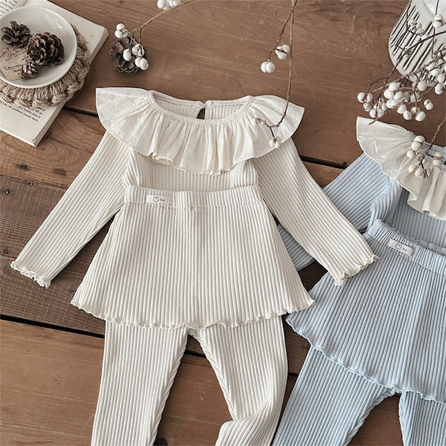 【BABY&KIDS】 フリルカラートップス&スカートパンツ2点セットSK031502