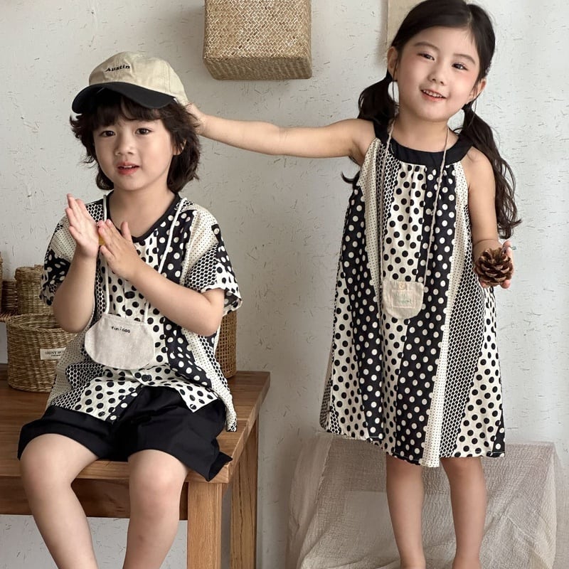 【BABY&KID】夏新作 オシャレドットセットアップ、ワンピースSK0631012