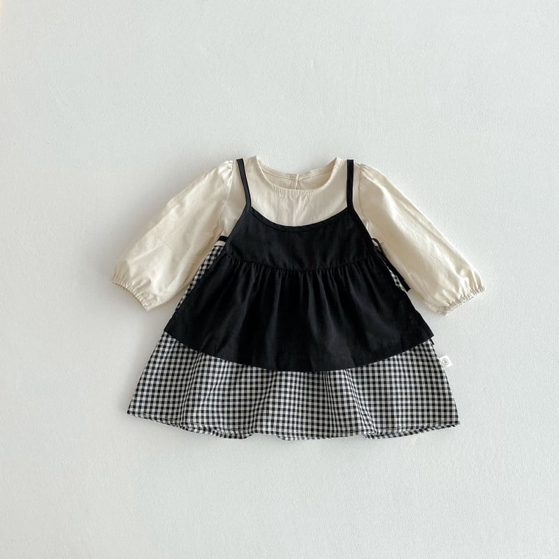 【BABY&KID】ハーフチェックロンパース、ワンピースSK030802